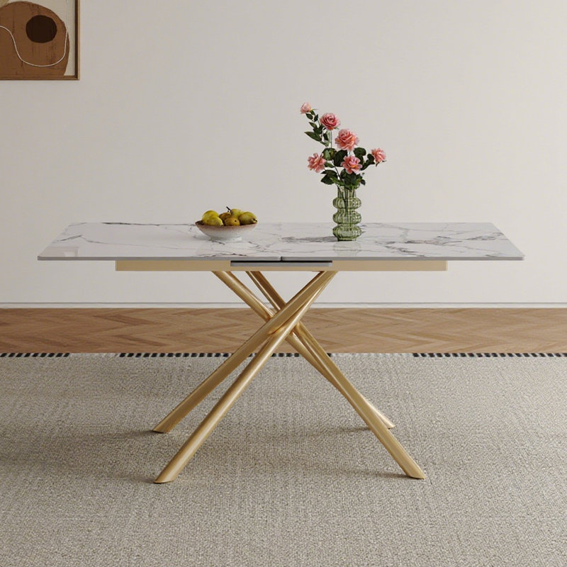 Table de salle à manger extensible Modern, Or