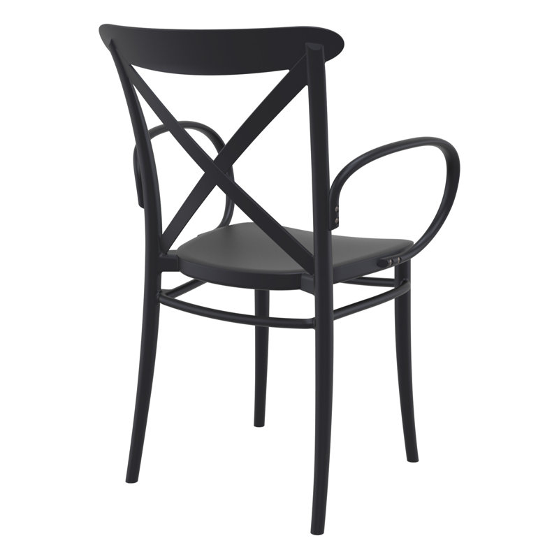 Fauteuil de patio empilable Kenne Anco, Noir, noir, noir, noir