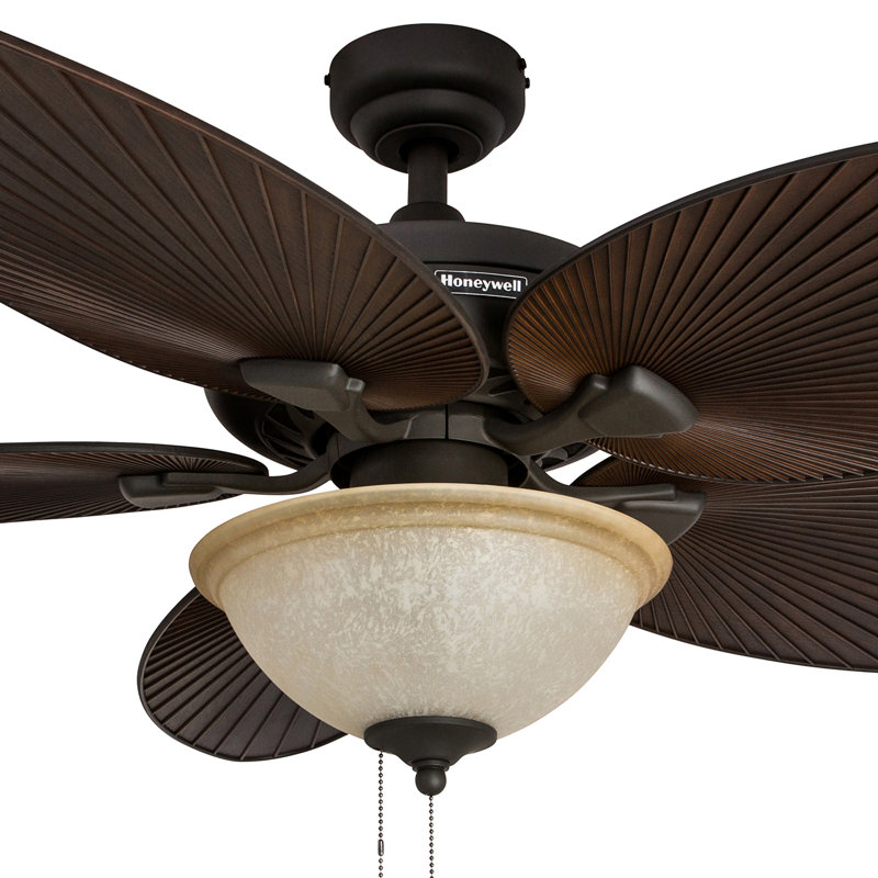 Palm Island 52'' Indoor/Outdoor Ceiling Fan with Bowl Light