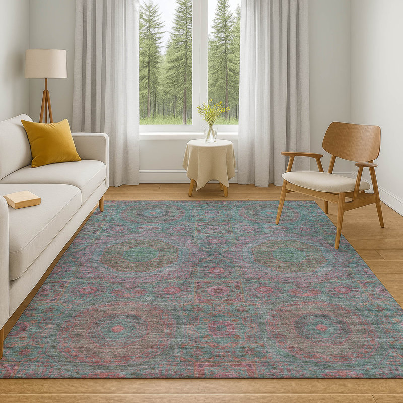 Premium Machine Washable Tara AMF1923 Panels Rug, Rectangle 8' x 10'