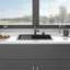 Évier de cuisine en quartz - Évier de cuisine encastré en granite noir 33 x 22 po