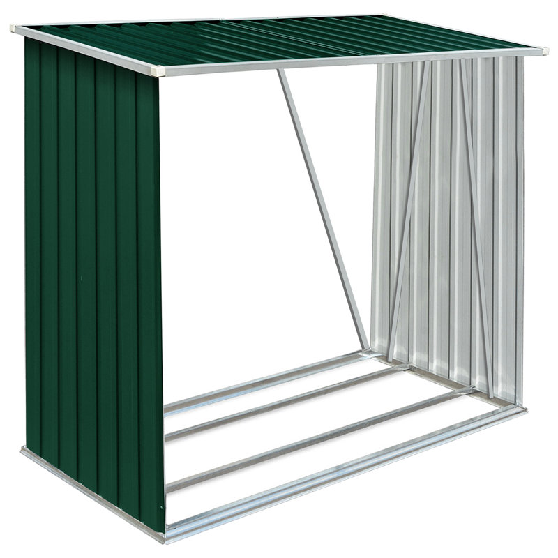 Schoodic 5.35 ft. W x 2.73 ft. D Galvanized Steel Lean-To Storage Shed, Green