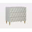 Metallic silver & champagne finish console cabinet