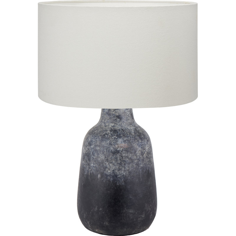 Ceramic Table Lamp, Cotton, White, 20.08" H x 13.75" W x 13.78" D