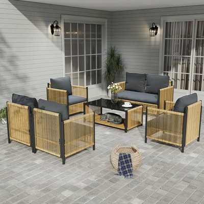 Comming Patio PE Wicker Sofa Set