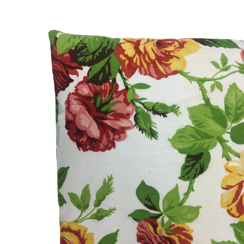  Coussin floral en coton 18 po