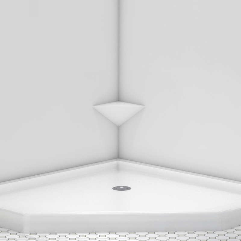 FlexStone 10" Shave Shelf in White, White