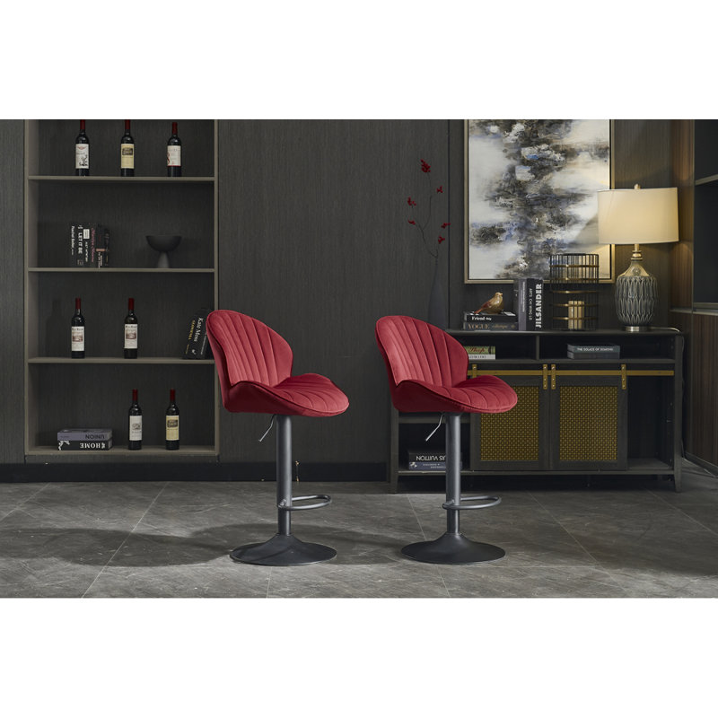 Bar Stools Set Of 2 - Adjustable Barstools With Back And Footrest, Counter Height Bar Chairs For Kitchen, Pub