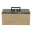 Boîte décorative contemporaine en pierre avec couvercle de bureau - Élégante boîte de rangement pour souvenirs, idéale pour une console d'entrée - 30 cm, noir et or
