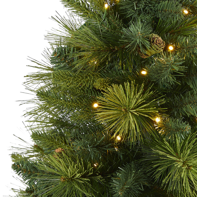 Lighted Artificial Pine Christmas Tree, 5' H