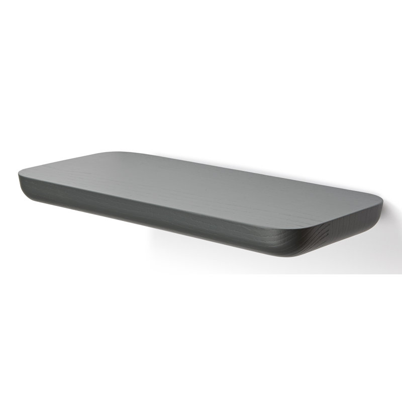 Acrocoro Ash Solid Wood Floating Shelf, 2.8cm H x 48cm W x 21.5cm D, Grey
