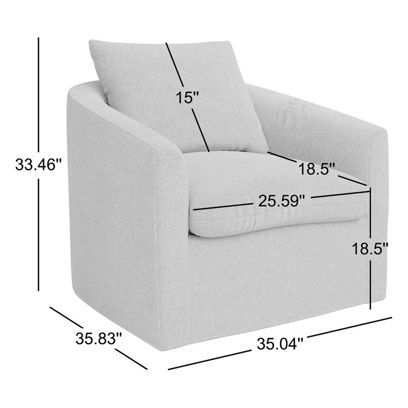 Fauteuil demi-tonneau pivotant rembourré Menta, Lin Performance Effie