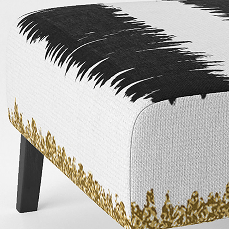 Fauteuil de chambre rembourré à motifs noir avec motif à rayures noires
