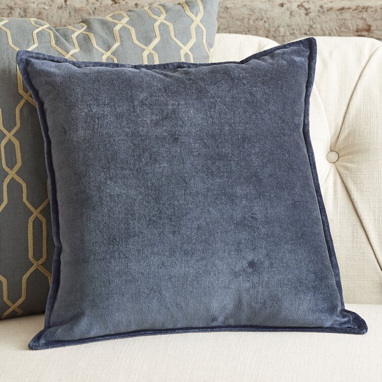 Edgar Square 100% Cotton Pillow Cover Color: Navy, Fill Material: Polyester/Polyfill, Size: 18'' x 18