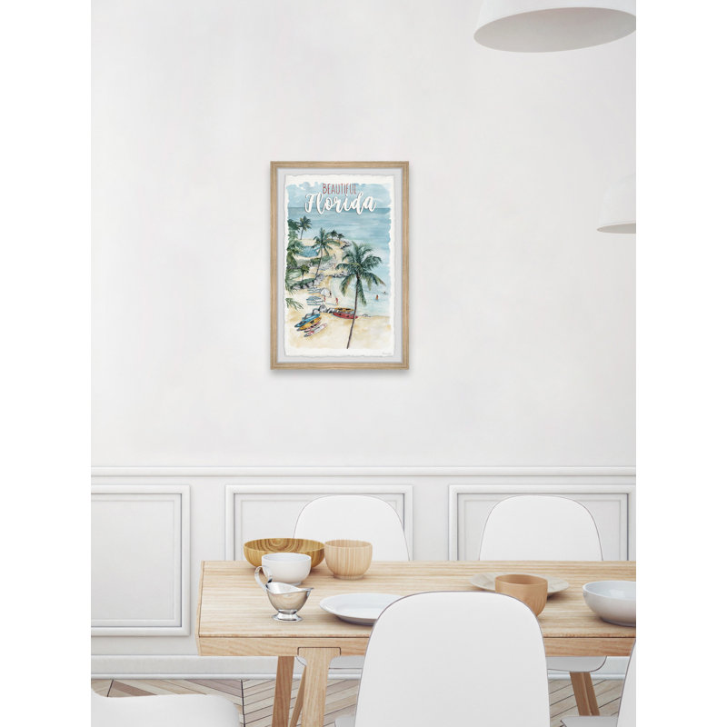 «Hit the Waves in Florida» par Marmont Hill - reproduction de cadre photo sur papier, H 24 po x l 16 po x P 1,5 po