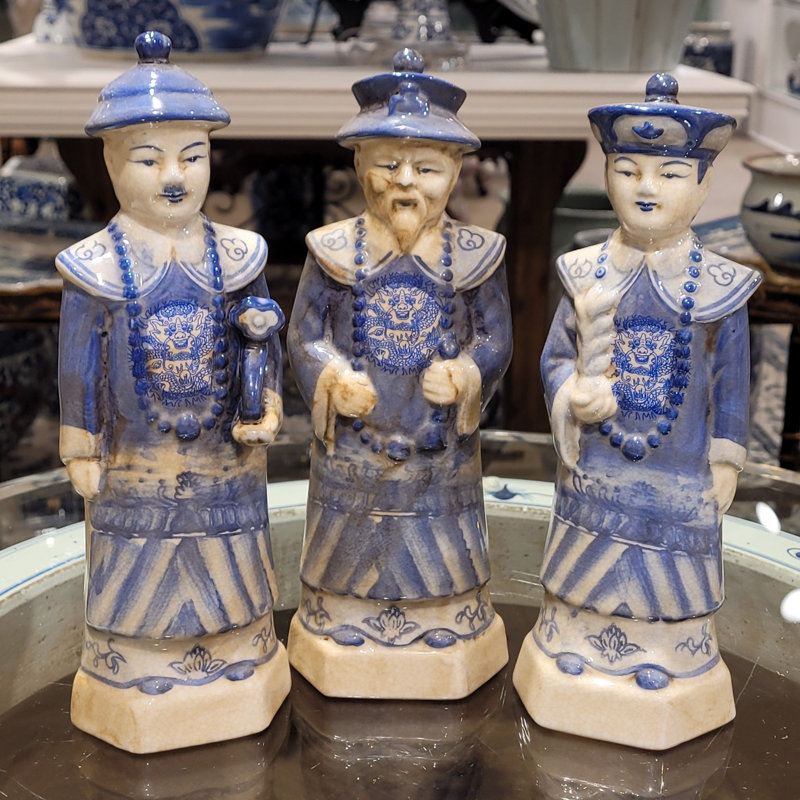 Small Set 3 Men Figurine, Blue