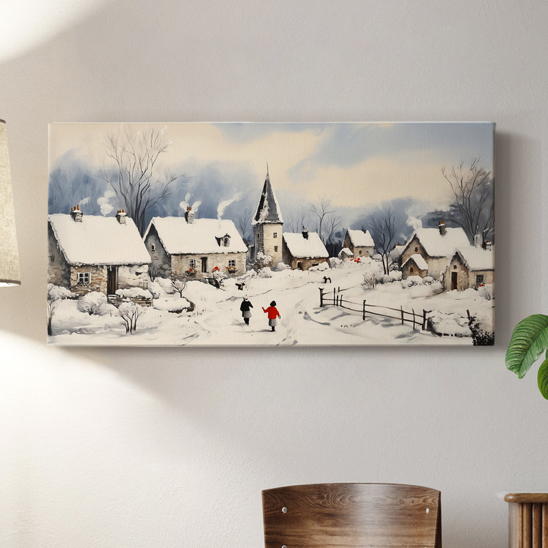 Christmas Series-XXI- Toile tendue avec châssis - Prêt à accrocher, H 16 po x l 32 po