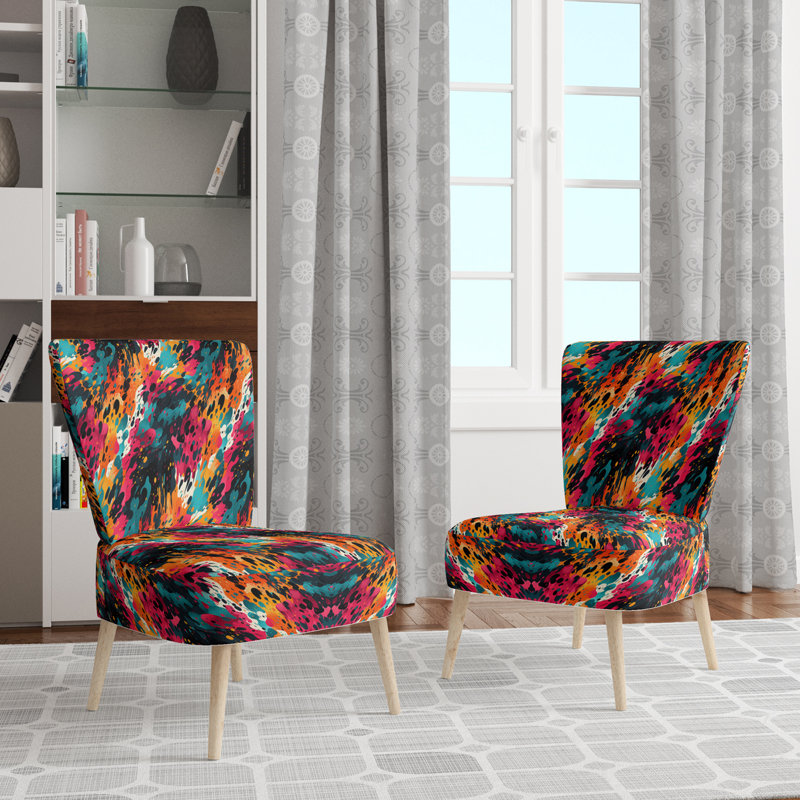 Motif néon captivant - Chaise d'appoint rembourrée moderne et contemporaine