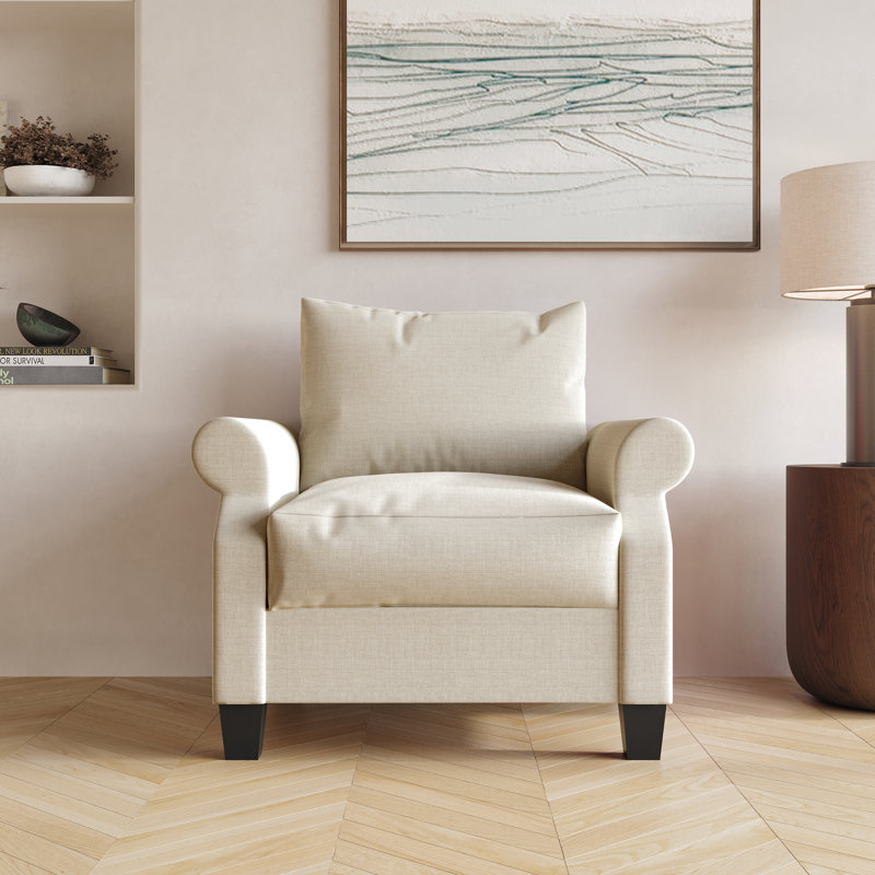 Fauteuil Mayner, 100 % lin beige