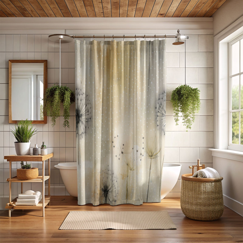 Rideau de douche Dandelion Glow - Premium, H 74 po x l 71 po