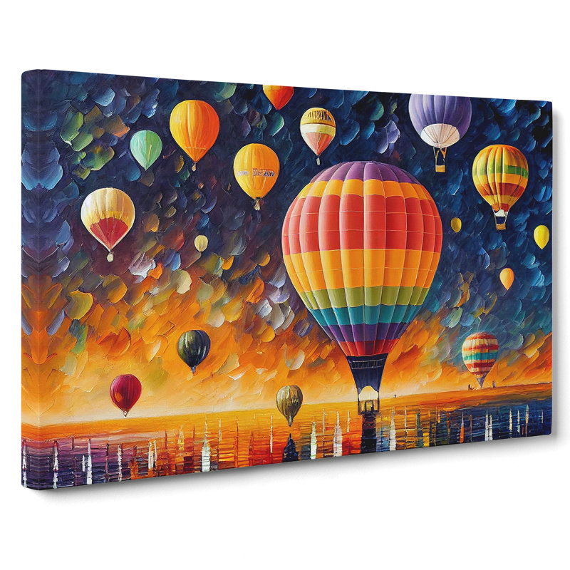 Colourful Hot Air Balloons Vol.1 - Wrapped Canvas, 50cm H x 76cm W x 3cm D