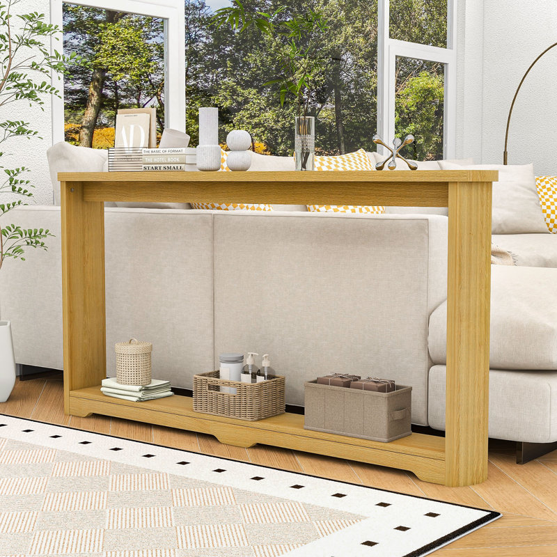 Stylish Multifunctional Sofa Table –Sturdy Construction, Natural