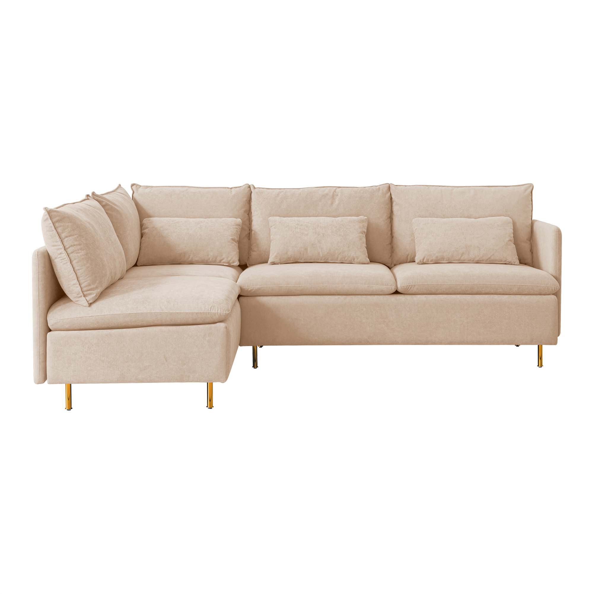 Corrigan Studio Modular LShaped Corner Sofa, Movable Chaise Facing