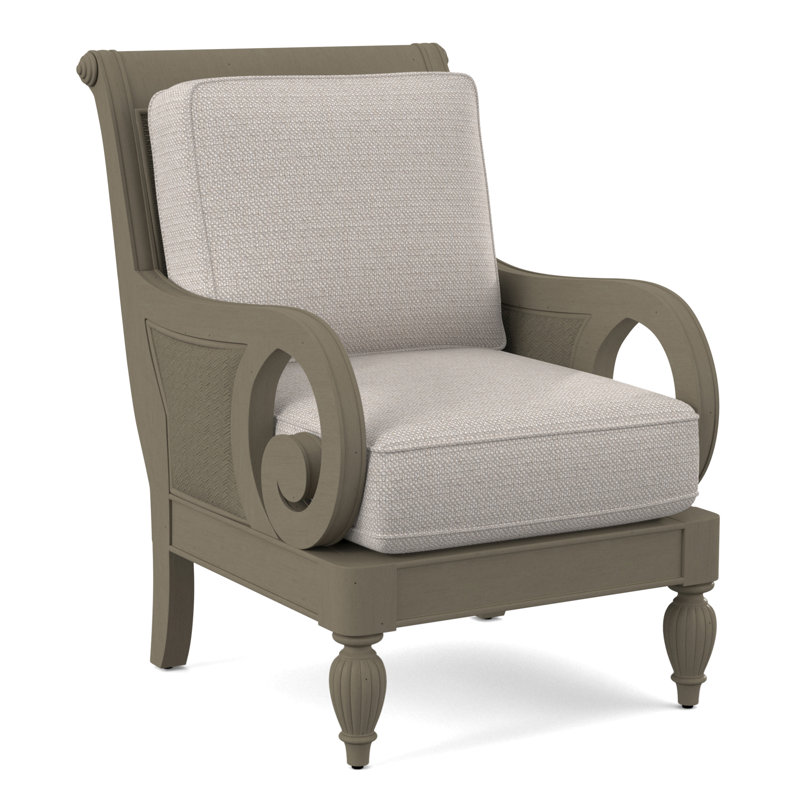Grand View 71.12Cm Wide Armchair, White Textured Performance; 0865-91, Stone Hearth Finish