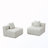 2-Seat Sectional Sofa with 2 pillows