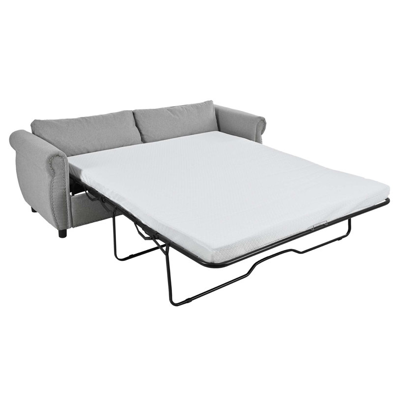 Canapé-lit polyvalent 2-en-1 avec grand matelas pour les espaces domestiques, Gris
