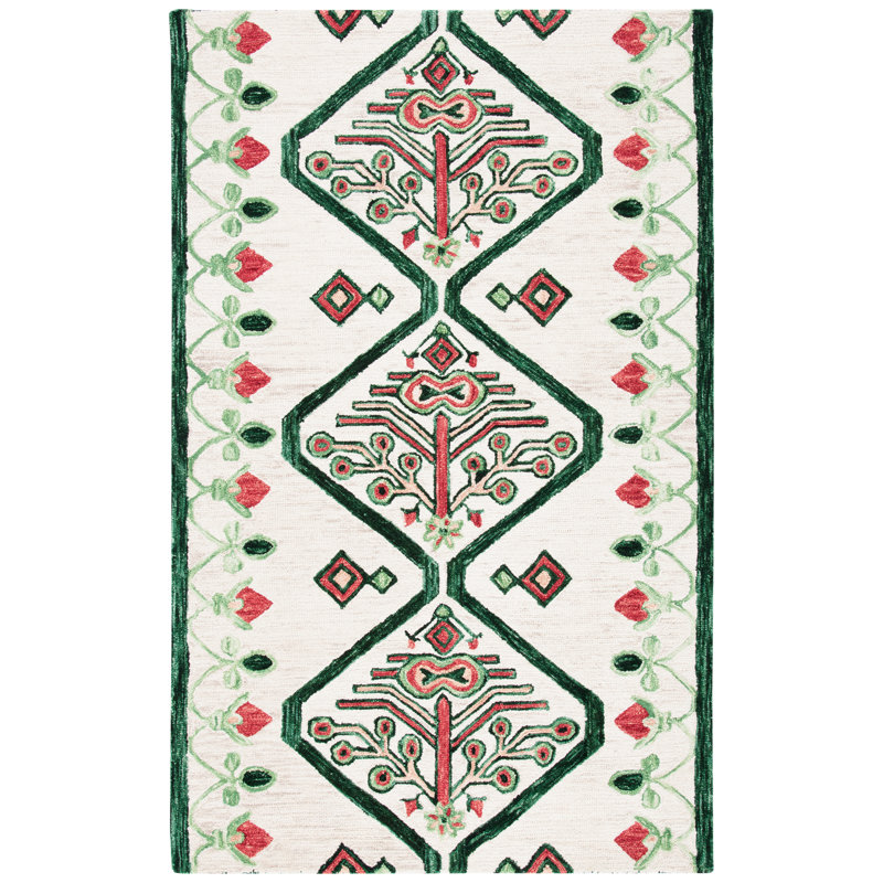 Hand Tufted Wool Southwestern Rug, Rectangle 8' x 10'