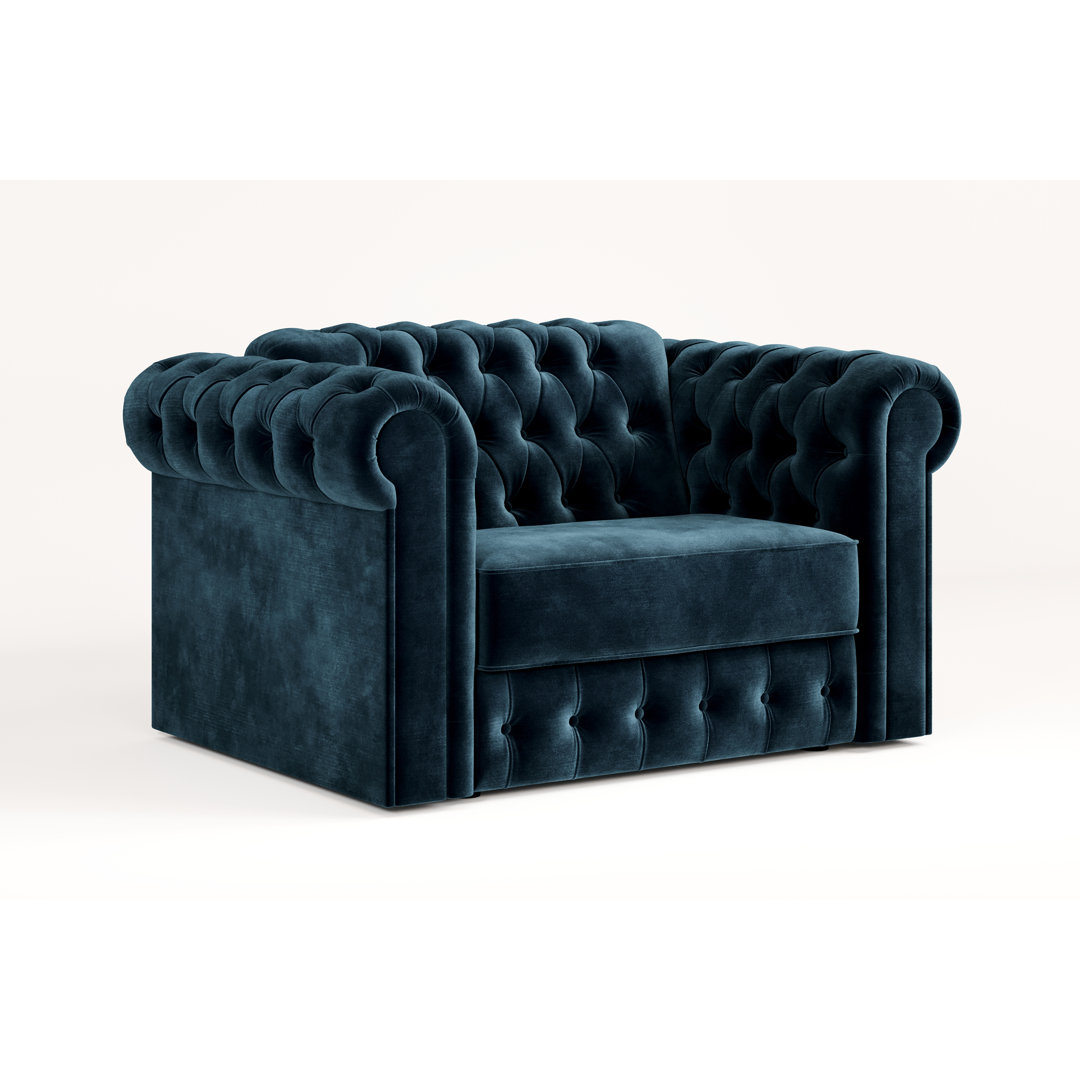 2-Sitzer Schlafsofa Chesterfield aus Samt