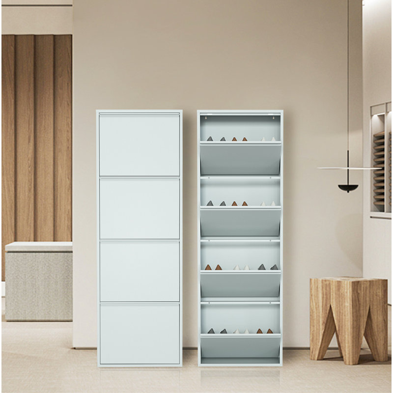 8 Pair Shoe Storage Cabinet, Gray
