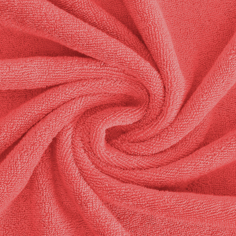 Cotton Bath Towel Set of 6, 600 GSM Ultra Soft Highly Absorbent 2 Bath Towels, 2 Hand Towels & 2 Washcloth, Fresh Salmon