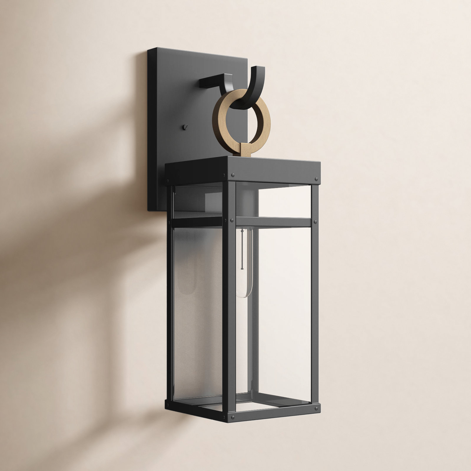 Amelia Glass Outdoor Wall Lantern, 22" H x 6.5" W x 8.25" D