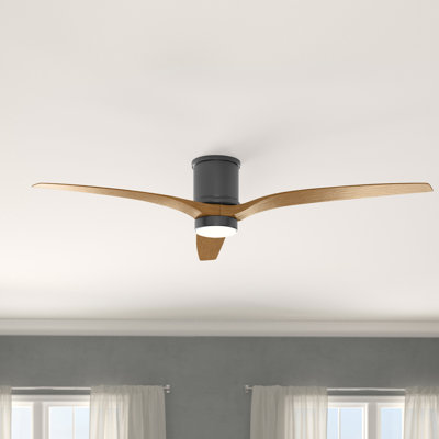 Ventilateur de plafond à DEL à 3 pales de 60 po avec commande murale et ensemble d'éclairage inclus