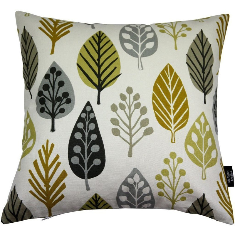 Alexys Floral Square Pillow Cover, Ochre Yellow, 60 x 60cm
