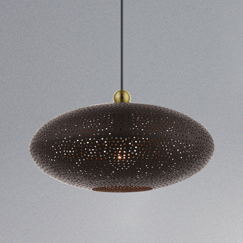 Luminaire suspendu géométrique 1 lumière Bion, Bronze