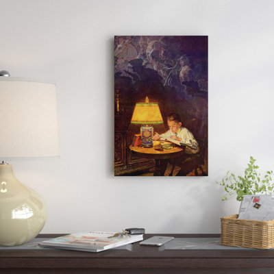 " Boy Reading of Adventure " by Norman Rockwell Oil Painting