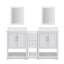 Meuble-lavabo double 61 po avec plateau intégré et lavabo avec miroirs Stovall-1454300326
