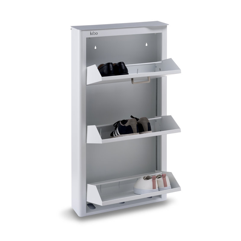 9 Pair Shoe Storage Cabinet, White