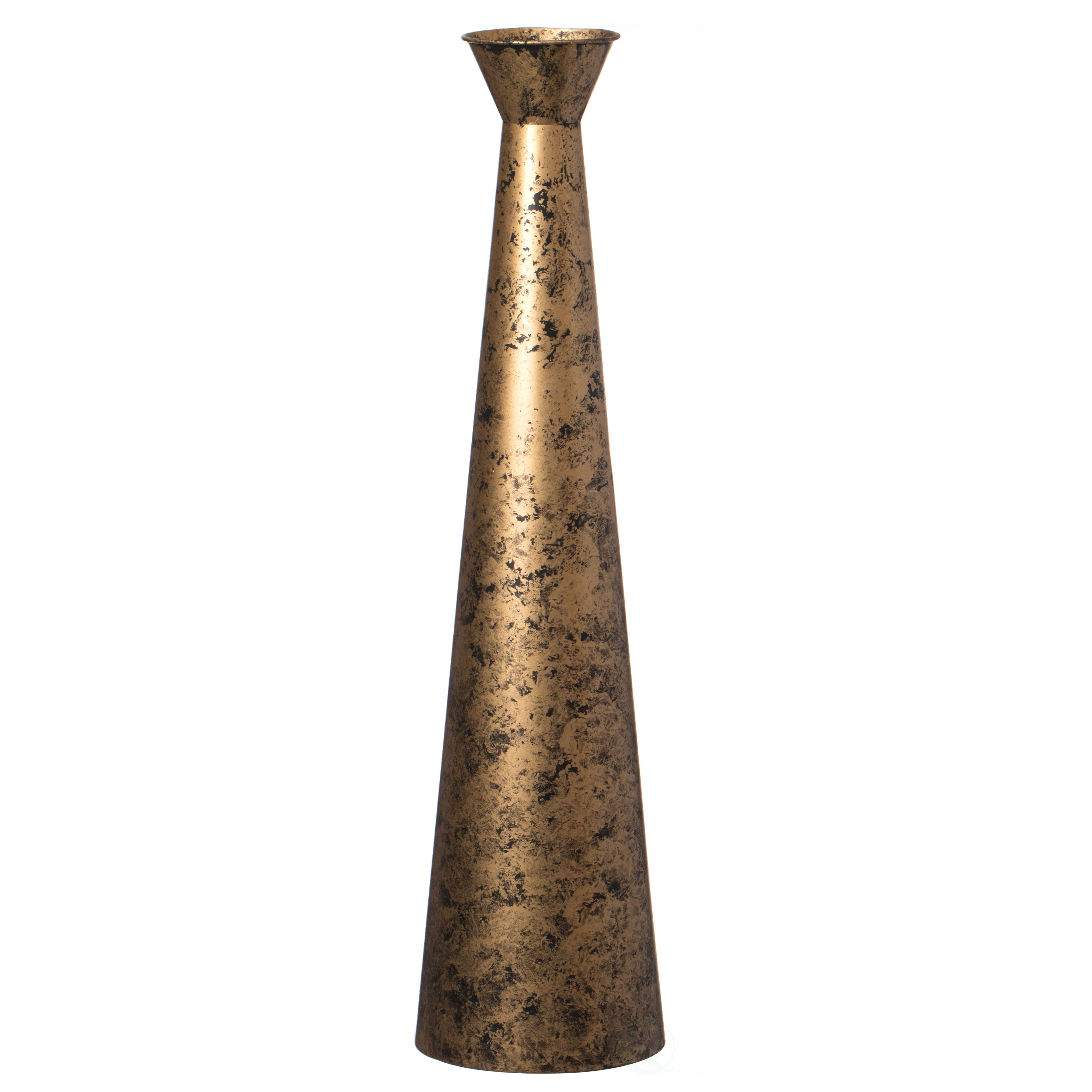 Everly Quinn Brushed Paint Unique Straight Vase Design Metal Decorative