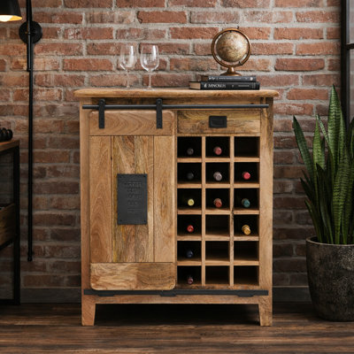 Acima 100cm Solid Wood Bar Cabinet