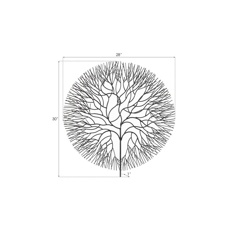 Wire Tree Wall Décor, 30" H x 28" W x 1" D