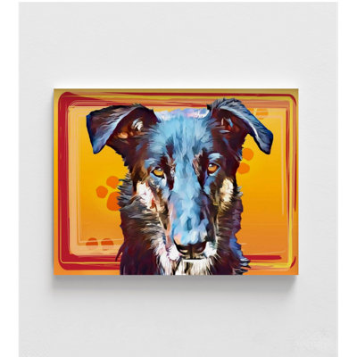 «Alay Pop Dog I» par Kim Curanta, reproduction d'art de portrait animalier, art mural dresseur de chien