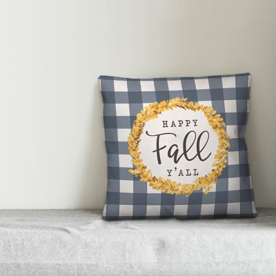  Happy Fall Y'all Throw Pillow