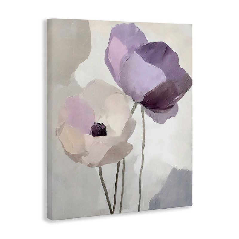 Lavender Haze Floral Pair Canvas, design by Riley B, 40" H x 30" W