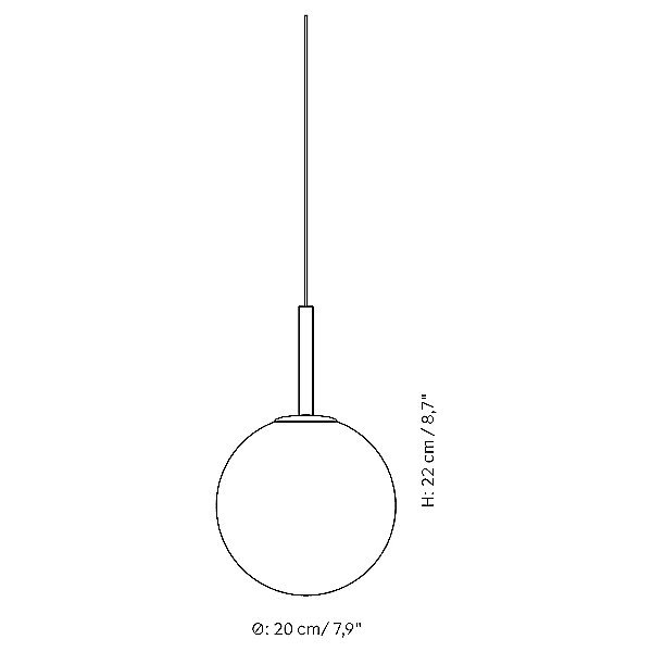 TR Bulb Series 1 - Light Pendant, Glossy White, Brushed Brass