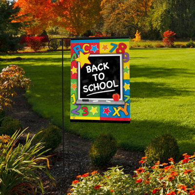 Back To School Chalkboard Fall Garden Flag