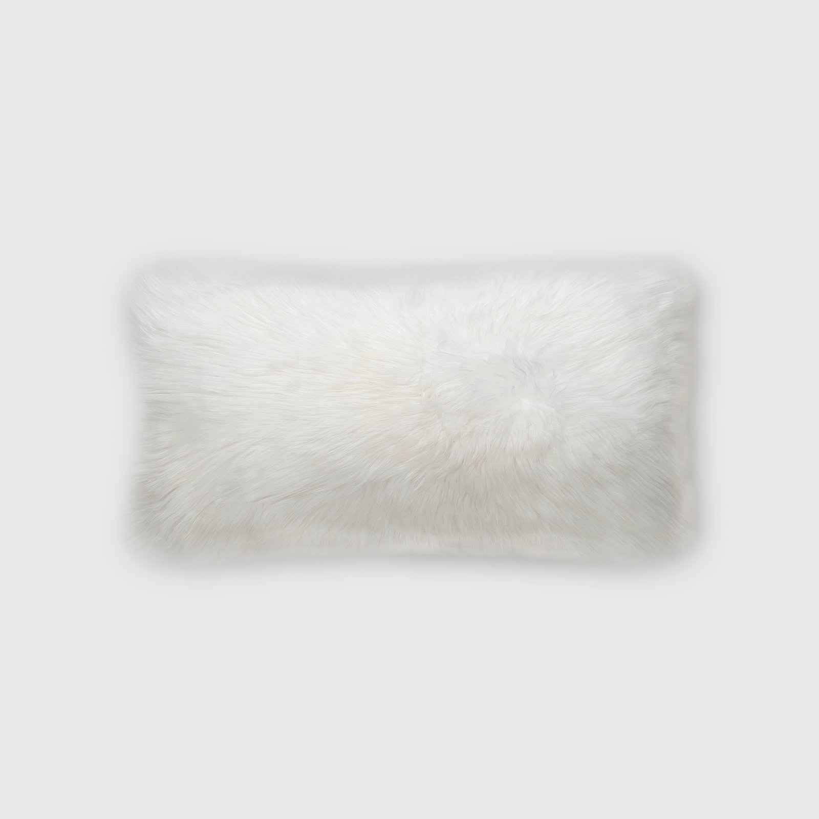 Fieldman Leather Lumbar Throw Pillow, Natural Ivory